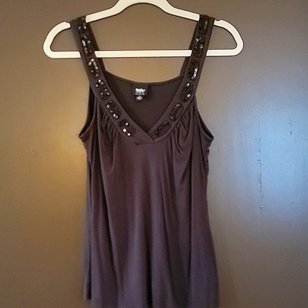 Mossimo Stretch Chocolate Brown Sleeveless Top Size Small